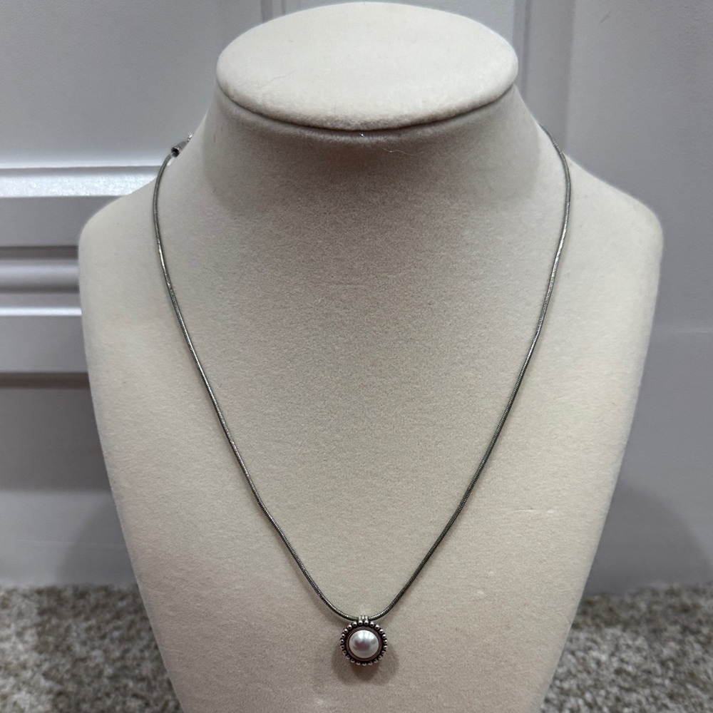 Brighton Silver Mother Pearl Pendant Necklace